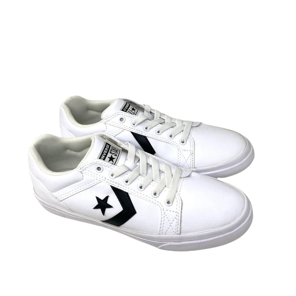 Converse Shoes Womens Size 669577C EL DISTRITO White Canvas Black Print Sneakers - Picture 8 of 10